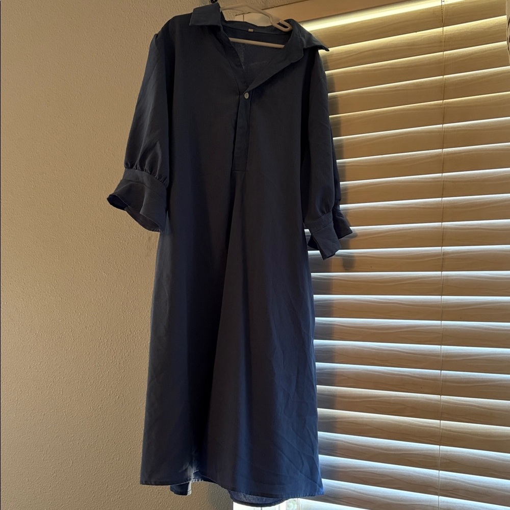 Elegant Navy Blue Midi Dress